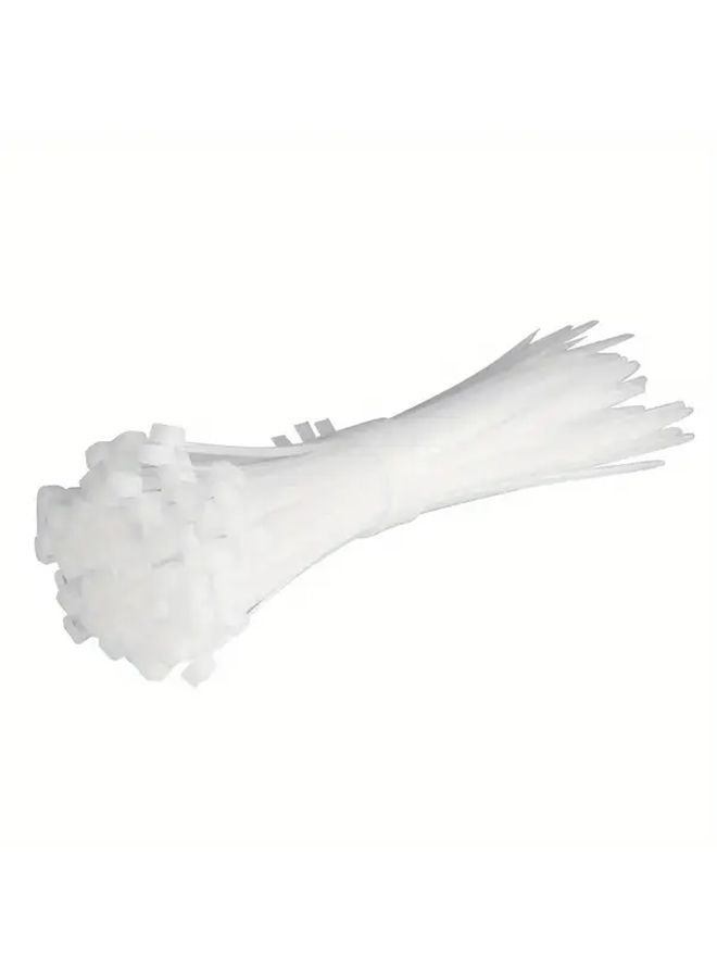 100pcs White Nylon Cable Ties High Strength Durable For Electronics Home Organization - Image 2