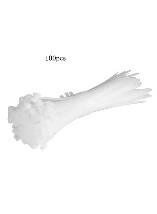 100pcs White Nylon Cable Ties High Strength Durable For Electronics Home Organization - Image 1