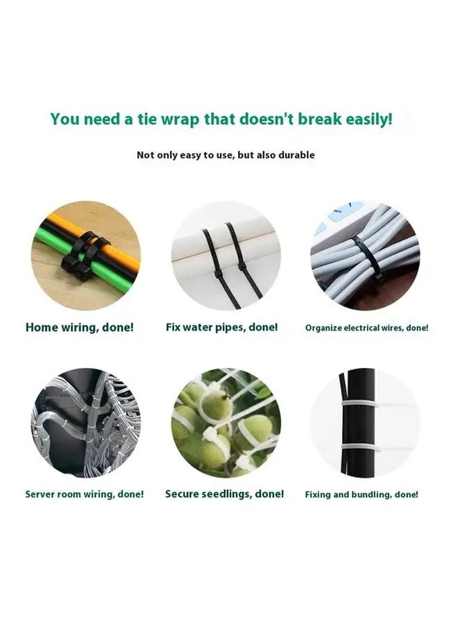 100pcs White Nylon Cable Ties High Strength Durable For Electronics Home Organization - Image 4