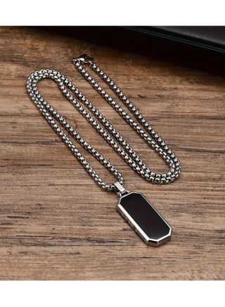 1pc Elegant Men's Stainless Steel Necklace with Sleek Black Enamel Geetric Pendant - Durable 201 Stainless Steel, Ideal Personal Gift for Him - pzsku/Z1975D5C6ECFF9D1EEC71Z/45/1744456587/ea41fd32-8095-401e-9cbe-0ad8fbf4d578