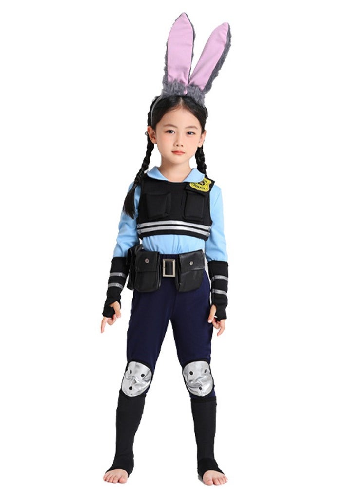 Al Aoyama Bunny cop Dress Up Rabbit Police Officer Costume for Girls boys Teens blue  - Image 1