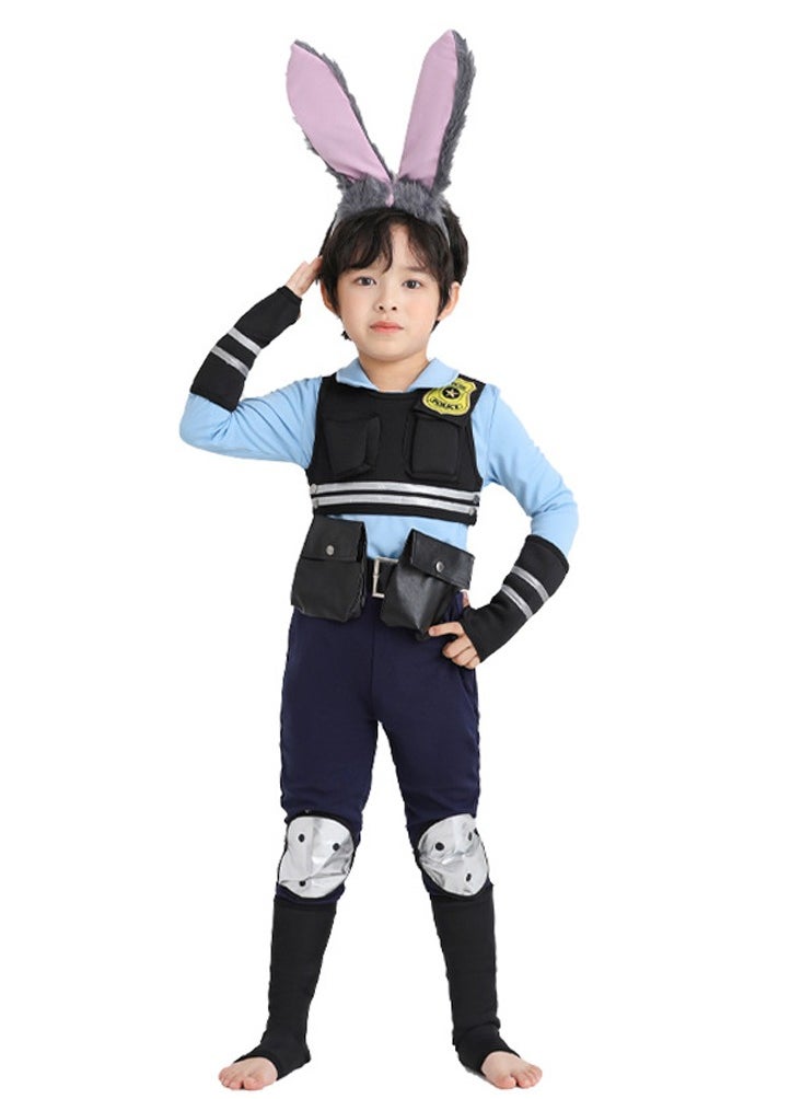 Al Aoyama Bunny cop Dress Up Rabbit Police Officer Costume for Girls boys Teens blue  - Image 2