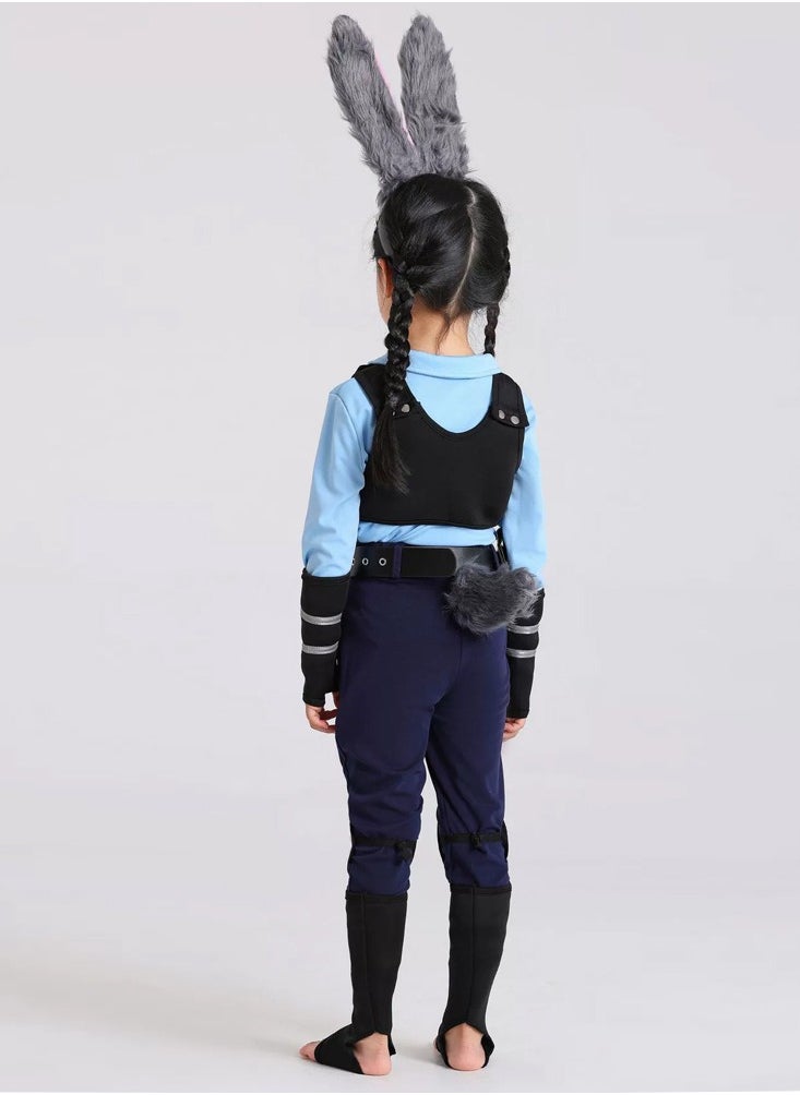 Al Aoyama Bunny cop Dress Up Rabbit Police Officer Costume for Girls boys Teens blue  - Image 3