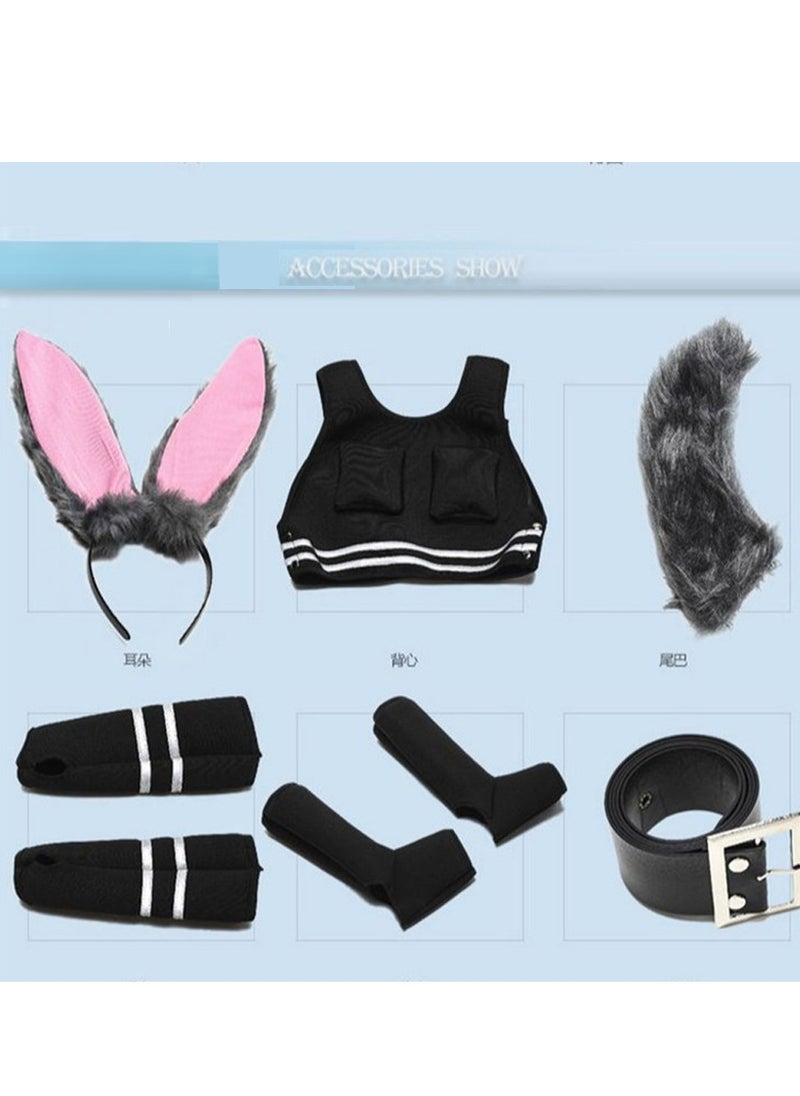 Al Aoyama Bunny cop Dress Up Rabbit Police Officer Costume for Girls boys Teens blue  - Image 4