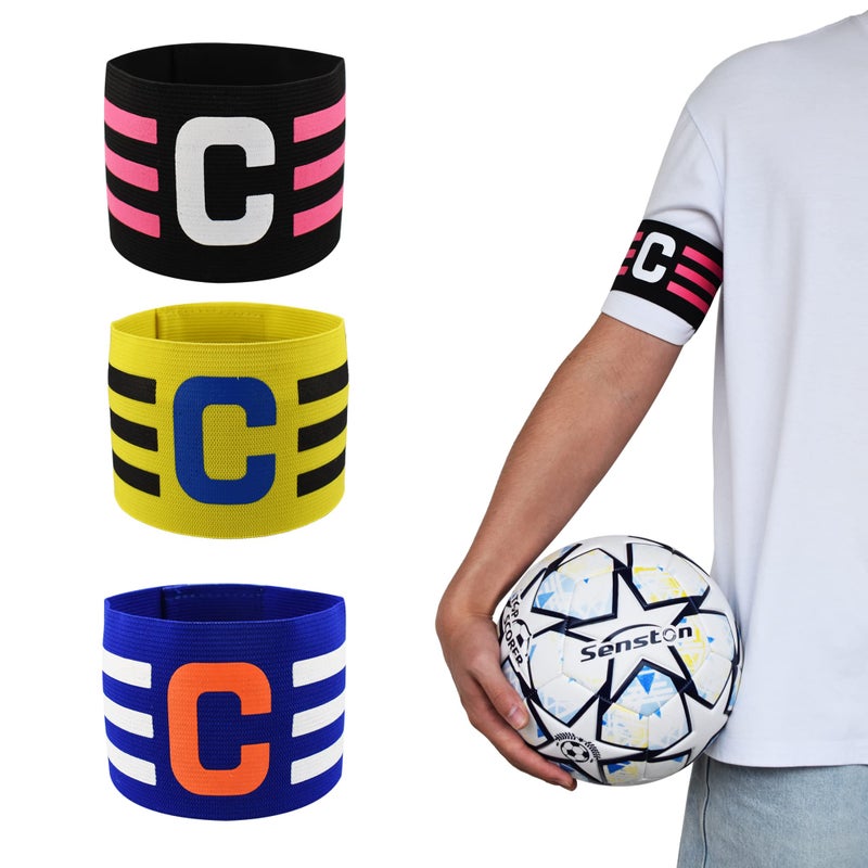Senston Soccer Ball Captains Armbands for Adult and Youth 3Pcs - Image 1