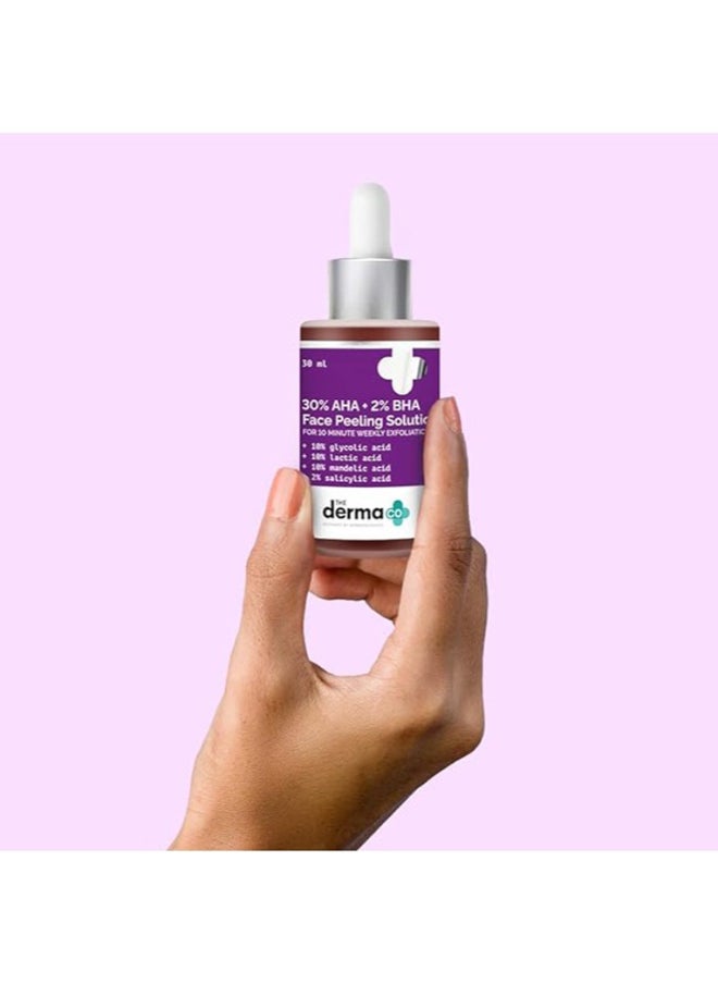 THE derma Co - 30% AHA + 2% BHA Face Peeling Solution- 30 mldermaco - Image 1