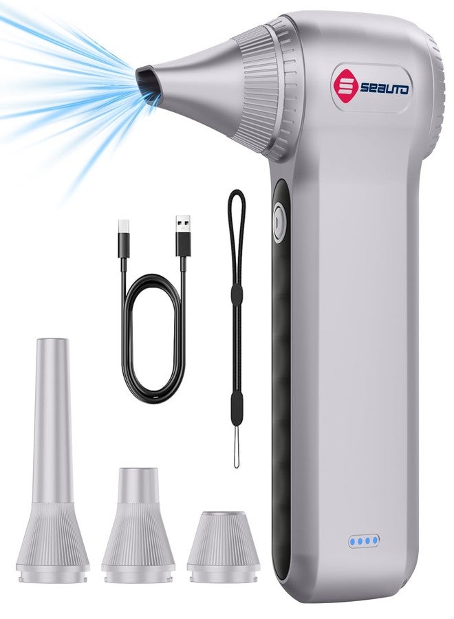 Seauto Compressed Air Duster, Ergonomic Design 250,000 RPM Compressed Canned Air Alternative, 3-Gear Powerful Blower for Computer Keyboard, PC Cleaning,Appliance,Car,Home and Outdoor - Image 1