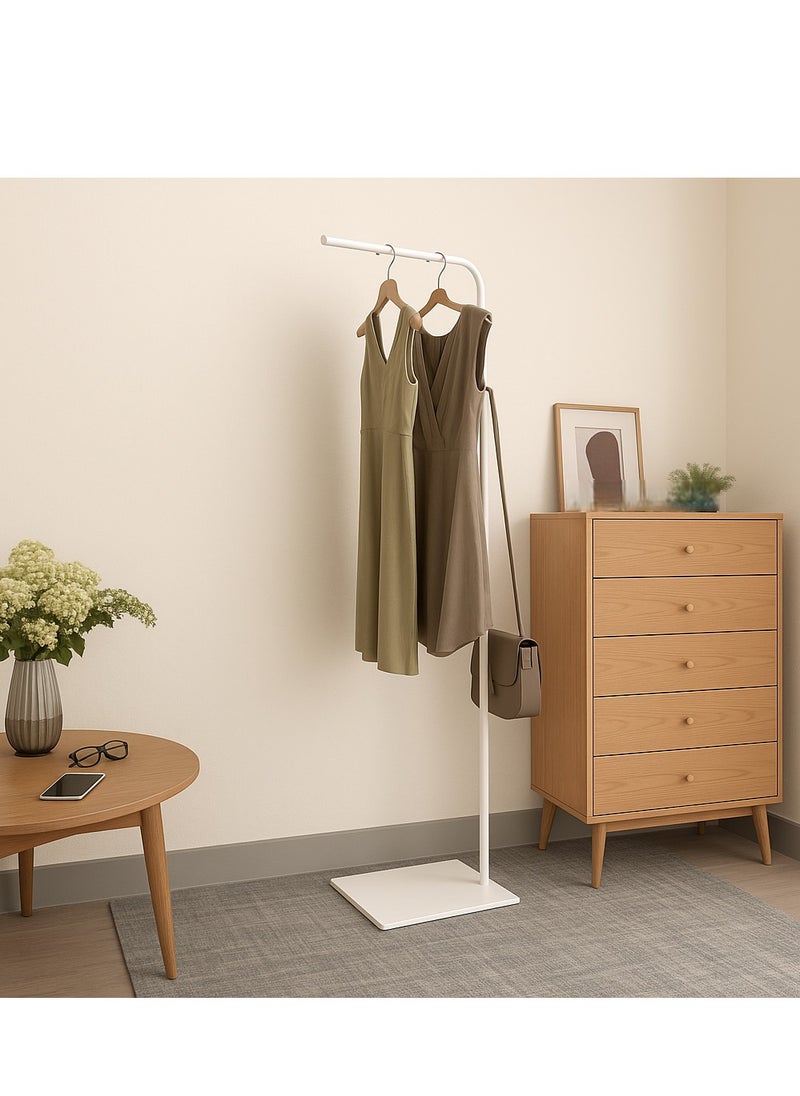 Bluejw Metal Coat Rack Freestanding with Natural Marble Base 67” 170cm Entryway Coats Hanger Stand with 3 Hooks, Home Bedroom Hotel Hall Tree for Coats, Hats, Scarves, Clothes, and Handbags  - Image 1