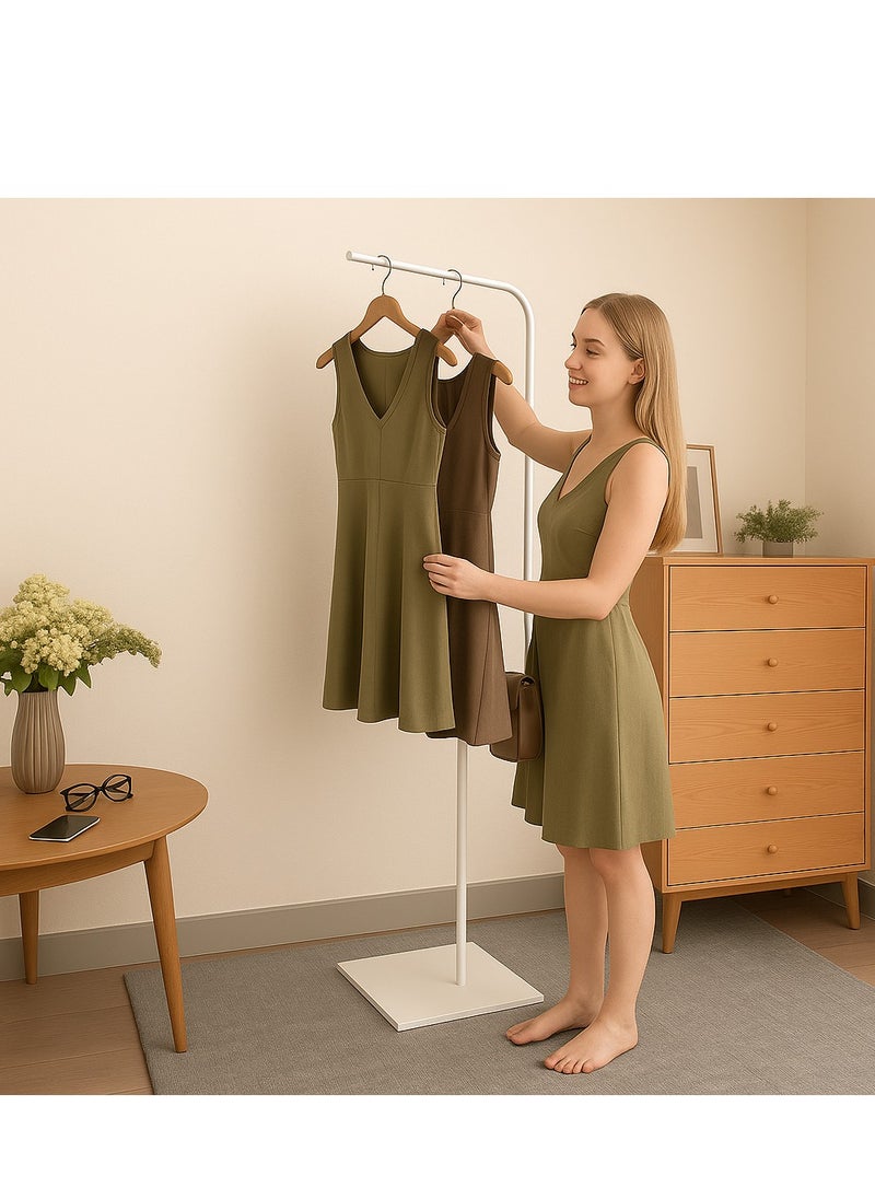 Bluejw Metal Coat Rack Freestanding with Natural Marble Base 67” 170cm Entryway Coats Hanger Stand with 3 Hooks, Home Bedroom Hotel Hall Tree for Coats, Hats, Scarves, Clothes, and Handbags  - Image 2