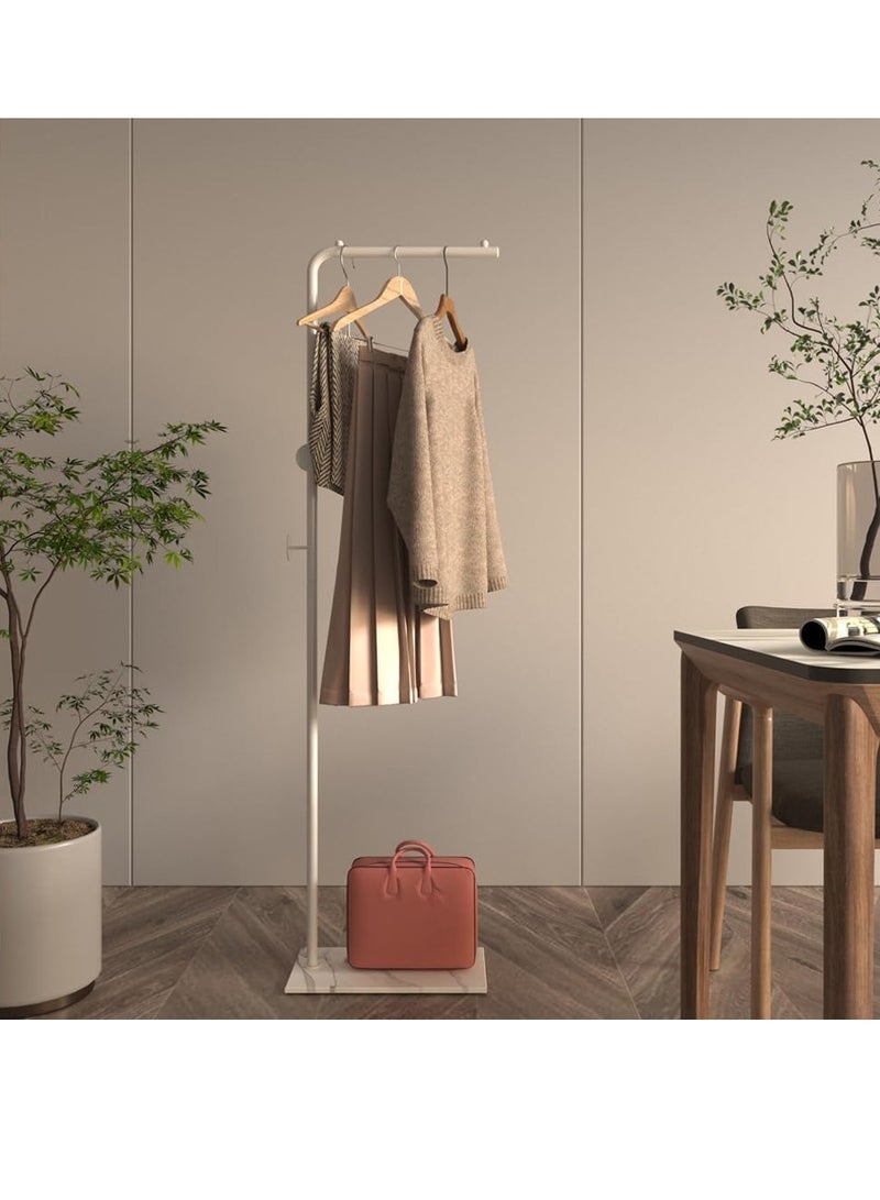 Y&D Metal Coat Rack Freestanding with Natural Marble Base 67” 170cm Entryway Coats Hanger Stand with 3 Hooks, Home Bedroom Hotel Hall Tree for Coats, Hats, Scarves, Clothes, and Handbags - Image 1