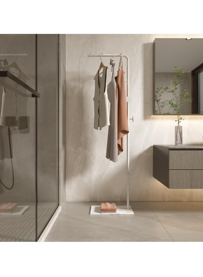 Y&D Metal Coat Rack Freestanding with Natural Marble Base 67” 170cm Entryway Coats Hanger Stand with 3 Hooks, Home Bedroom Hotel Hall Tree for Coats, Hats, Scarves, Clothes, and Handbags - Image 2