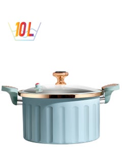 Sharpdo 26*37*15None 10L Multifunctional Enamel Micro Pressure Cooker Soup Pot and Stew Pot 26*37*15CM Blue  - Image 1