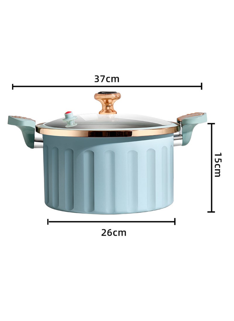 Sharpdo - 26*37*15None 10L Multifunctional Enamel Micro Pressure Cooker Soup Pot and Stew Pot 26*37*15CM Blue - Image 1