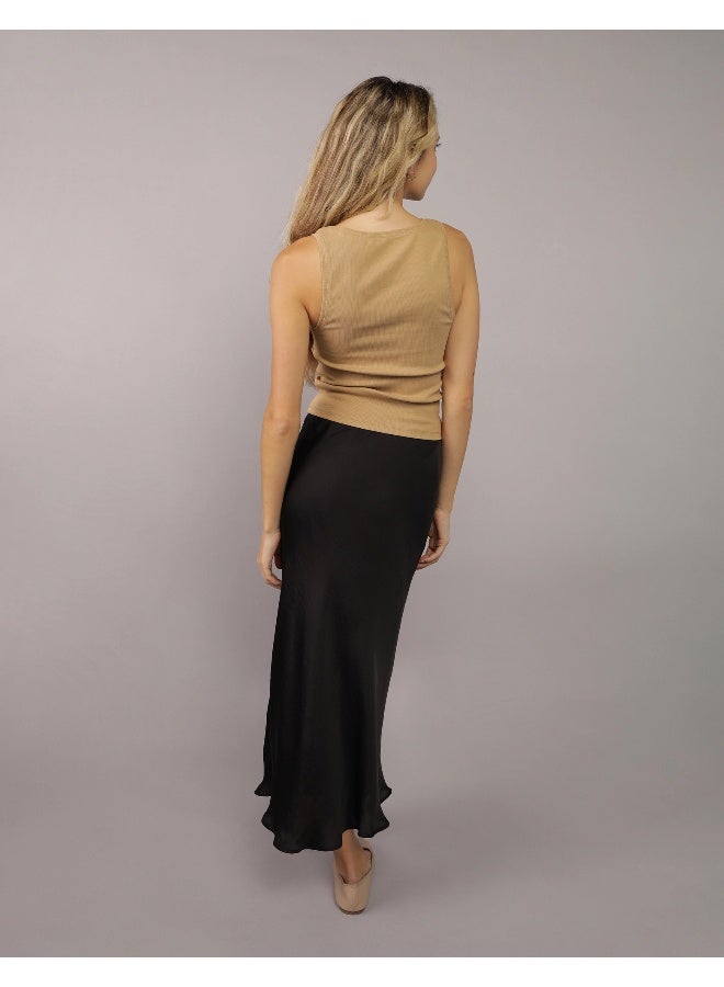 American Eagle AE High-Waisted Satin Midi Skirt  - Image 2