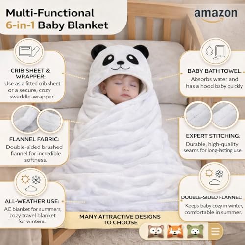 BRANDONN New Born Baby Blanket Pack of Super Soft Bathrobe Wrapper Bath Towel for Boys, Girls, Babies (White, Length 82 cm x Width 82 cm, 0-12 Months) - Image 3