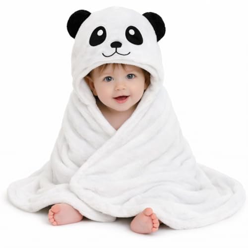 BRANDONN New Born Baby Blanket Pack of Super Soft Bathrobe Wrapper Bath Towel for Boys, Girls, Babies (White, Length 82 cm x Width 82 cm, 0-12 Months) - Image 1