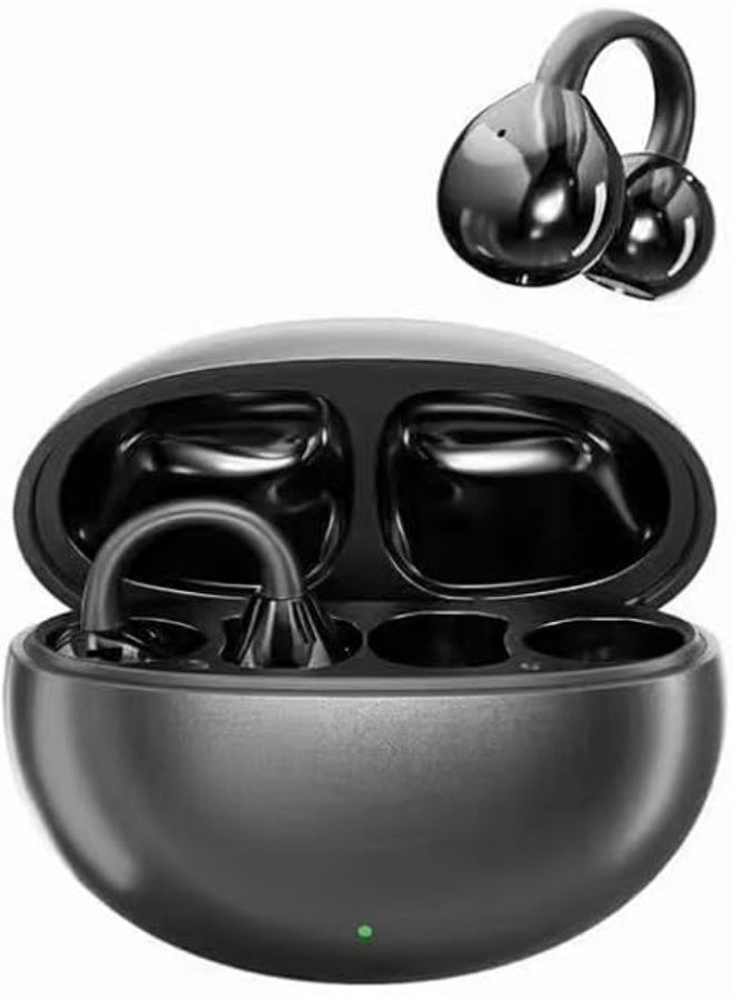 caijin Wireless Earphones, Bluetooth Earbuds, Bluetooth 6.0,Feather-Like Wearing, Open-Ear Listening, waterproof and sweatproof,  Long Battery Life, iOS And Android Black - Image 1