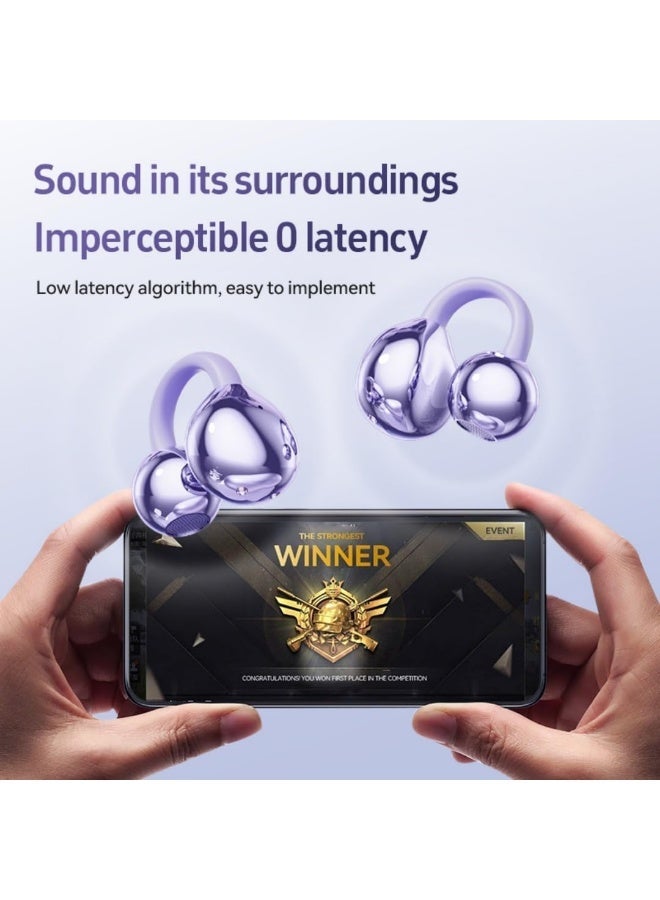 caijin Wireless Earphones, Bluetooth Earbuds, Bluetooth 6.0,Feather-Like Wearing, Open-Ear Listening, waterproof and sweatproof,  Long Battery Life, iOS And Android Black - Image 5