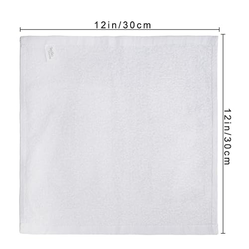 Textila Basic Wash Cloths 12x12 Inches – Pack of 12 – White Color – Soft and Absorbent Multipurpose Cotton Washcloths for Bathroom, Spa, Gym, Salon, Hotel, and Everyday Use - Image 2