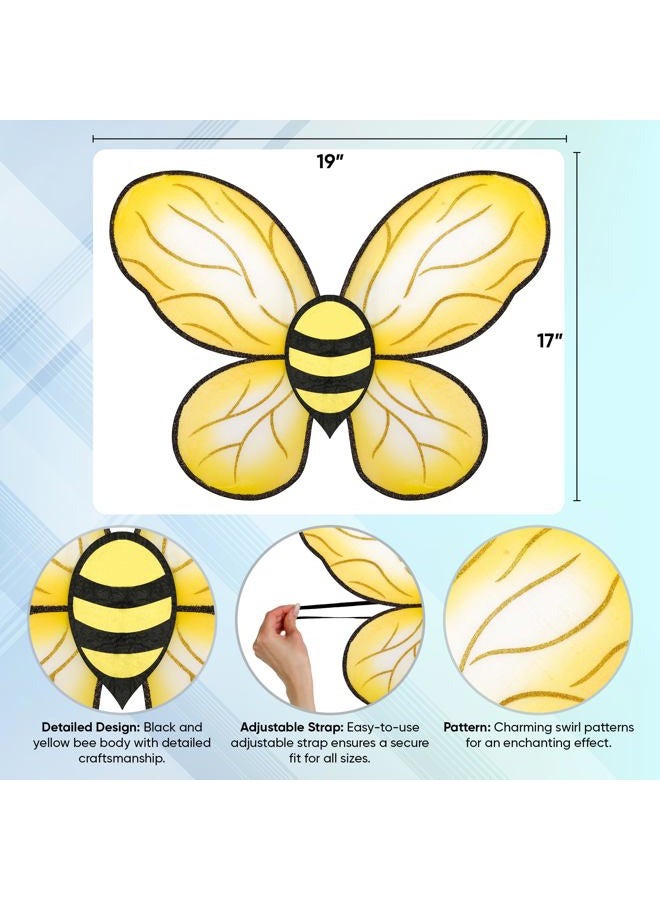 FUNCREDIBLE Bumble Bee Costume Accessories | Bee Wings and Bee Antenna Headband Set | Honey Bee Costumes | Halloween Bumblebee Cosplay Party Favors for Women, Men and Kids - Image 2