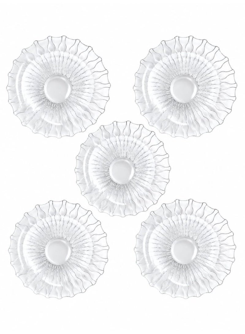 Reema Set of 5 Clear Crystal Glass Serving Dishes – Elegant for Dates, Sweets, and Fruit - Image 4