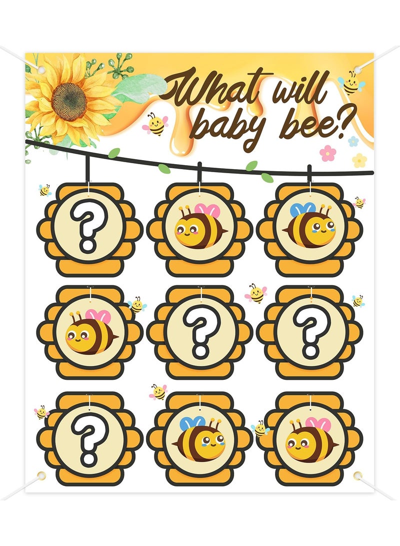 كابتن تيك Baby Gender Reveal Tic Tac Toe Game Fun Bee Themed X O Party Supplies for Boy or Girl Reveal - Image 1