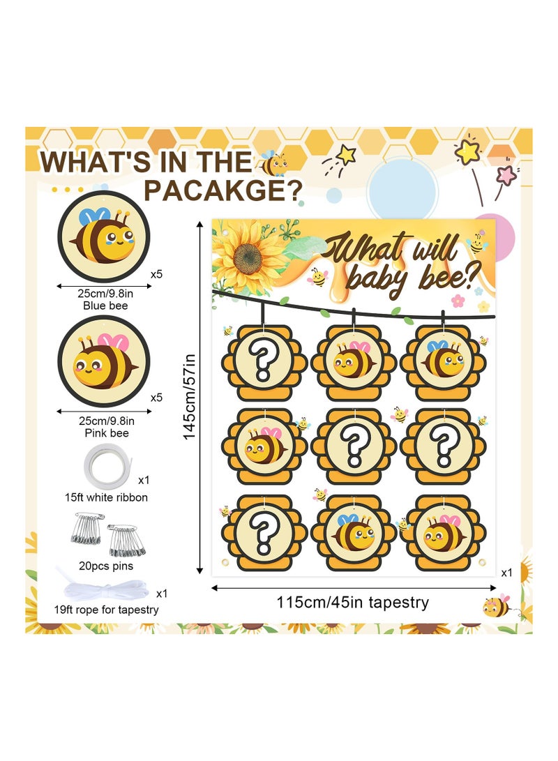 كابتن تيك Baby Gender Reveal Tic Tac Toe Game Fun Bee Themed X O Party Supplies for Boy or Girl Reveal - Image 3