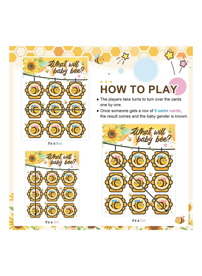 كابتن تيك Baby Gender Reveal Tic Tac Toe Game Fun Bee Themed X O Party Supplies for Boy or Girl Reveal - Image 5