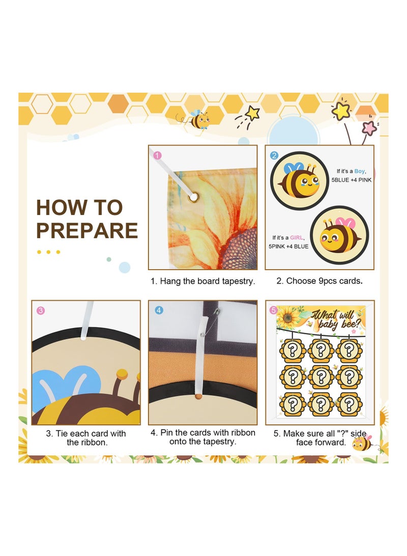 كابتن تيك Baby Gender Reveal Tic Tac Toe Game Fun Bee Themed X O Party Supplies for Boy or Girl Reveal - Image 4