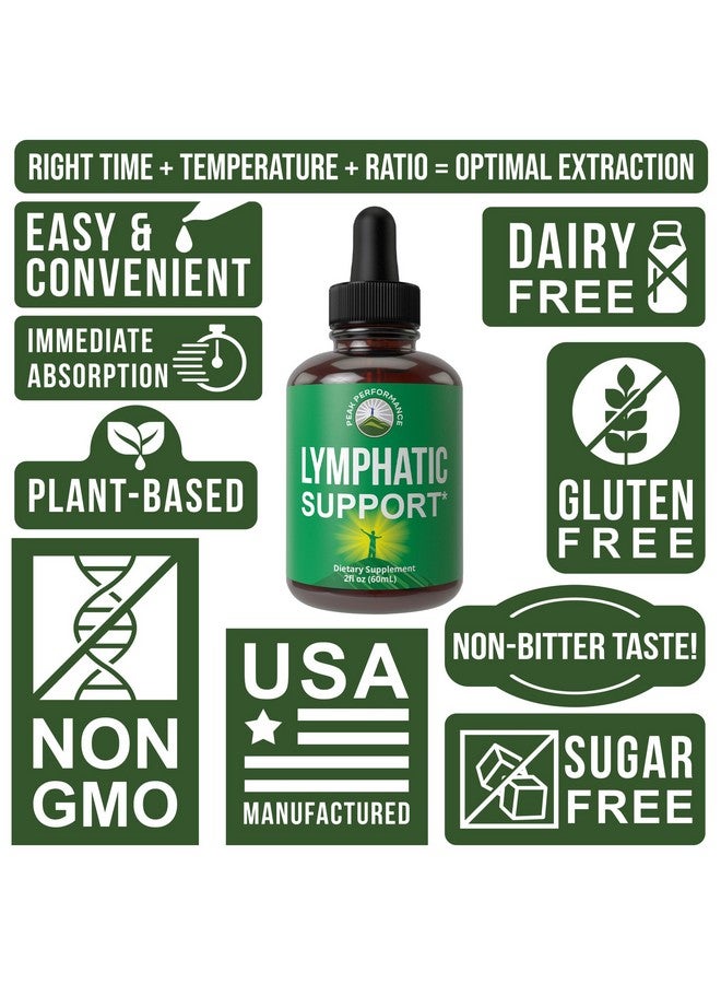 Peak Performance Lymphatic Drainage Drops. Sugar Free 7-in-1 Lymph Detox And Cleanse Support. Vegan Supplement with Echinacea, Red Clover Blossom, Burdock Root, Cleavers Herb, Licorice Root, And More! - Image 3
