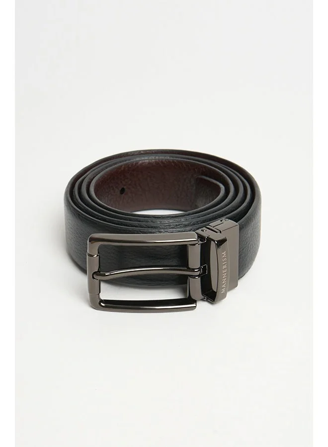 تكلف The Wayfinder Reversible Leather Belt Black & Dark Brown