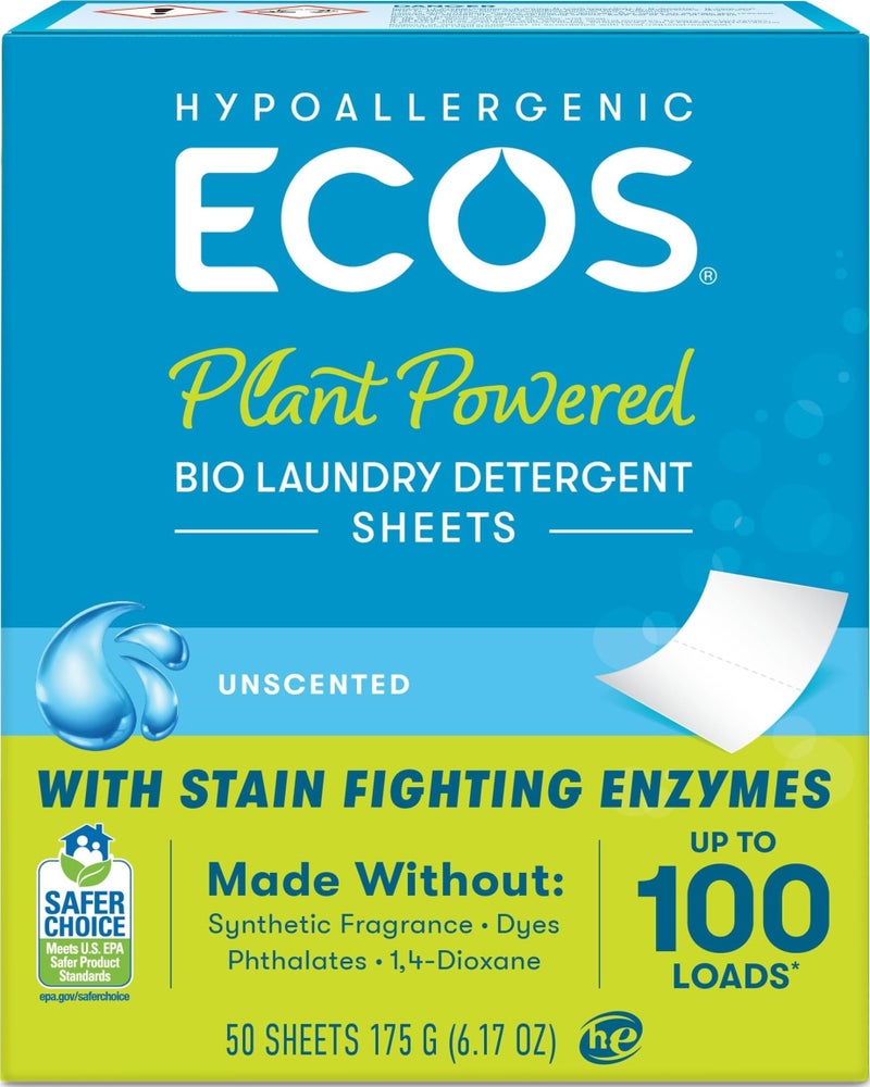 ECOS Laundry Detergent Sheets – Hypoallergenic, Fragrance-Free - Image 1