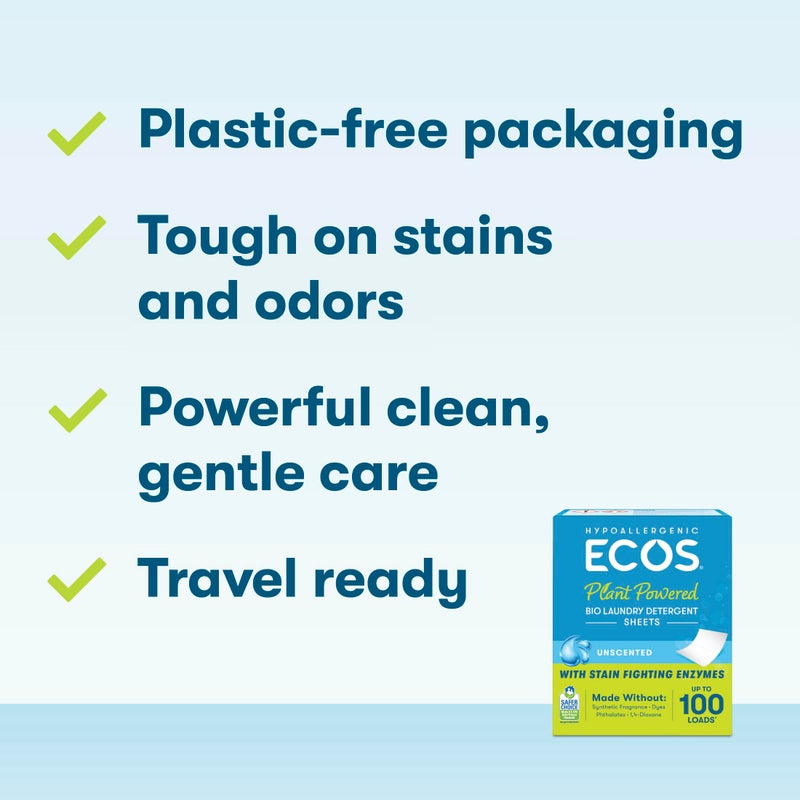 ECOS Laundry Detergent Sheets – Hypoallergenic, Fragrance-Free - Image 2
