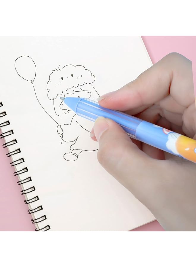 erorex Gel Ink Pen Retractable Gel Ink Pens 4Pcs Cartoon School Pens Black Ink 0.5Mm Pen For Writing Journaling Taking Notes School Office Home. - Image 4
