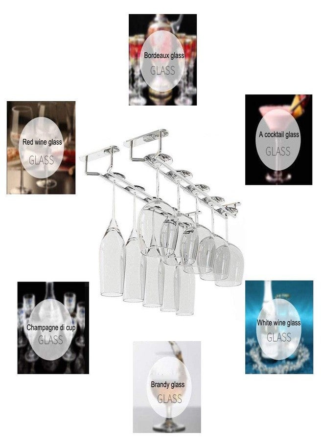 جريتستار رف أكواب النبيذ من جريتستار، رف نبيذ يُوضع تحت الخزانة، حامل أكواب من الفولاذ المقاوم للصدأ بلمسة نهائية من الكروم - حامل أكواب معلق للمطبخ أو البار (10 بوصة) - Image 3