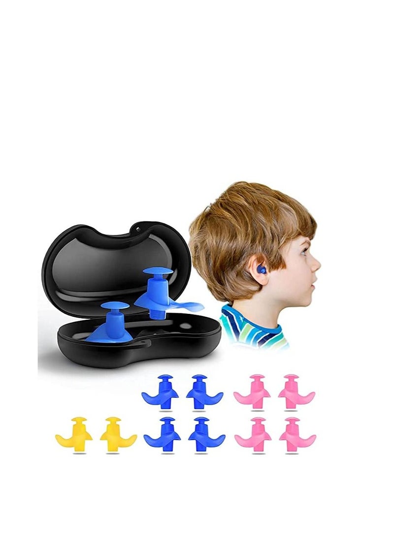 SYOSI Swimming Earplugs, 5 Pairs Pack Waterproof Reusable Silicone Swimming Ear Plugs for Swimming Showering Bathing Surfing Snorkeling and Other Water Sports, Suitable for Kids and Adults  - Image 1