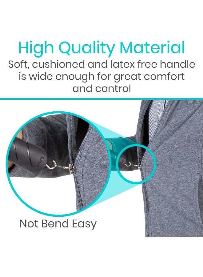 Vive Button Hook Zipper Pull Helper Dressing Aid Assist Device Tool For Arthritis Independent Living Wide Handle Grip Shirt Dress Clothes Pant Coat Snap Buttoner Dexterity Gripper Puller - Image 4