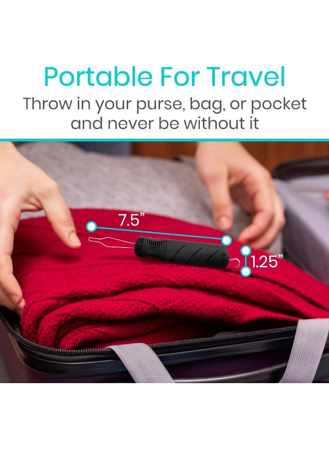 Vive Button Hook Zipper Pull Helper Dressing Aid Assist Device Tool For Arthritis Independent Living Wide Handle Grip Shirt Dress Clothes Pant Coat Snap Buttoner Dexterity Gripper Puller - Image 5