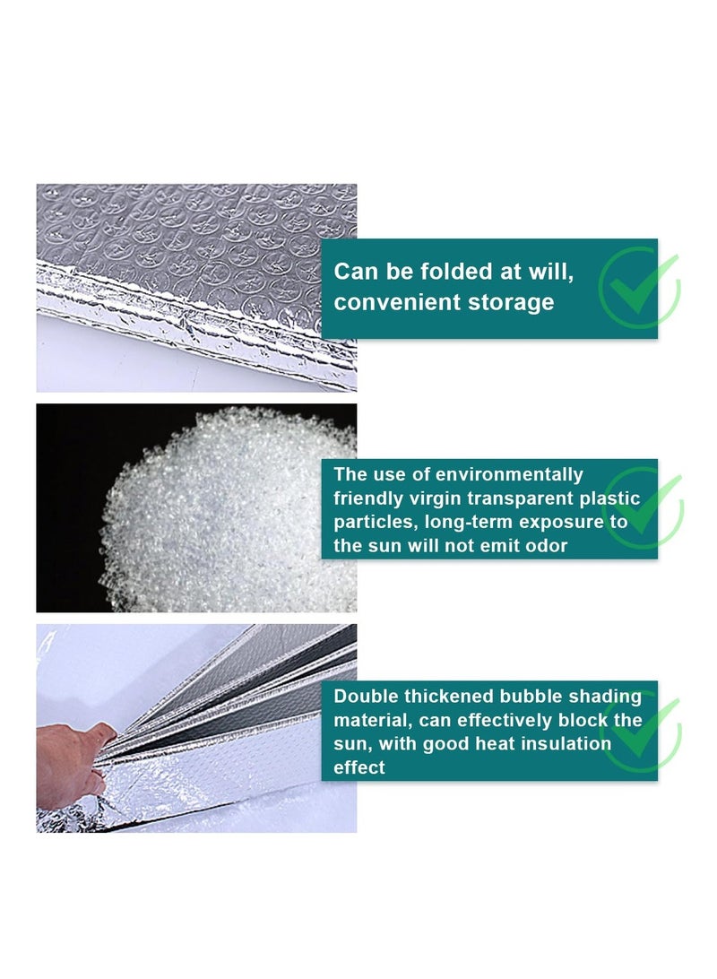 Excefore Car Windshield Sunshade, Foldable Auto Reflective Front Window Visor Protector, Double Thicken UV Rays and Heat Blocker with Sucker, Vehicle Interior Accessories for Most Cars (Black) - Image 4