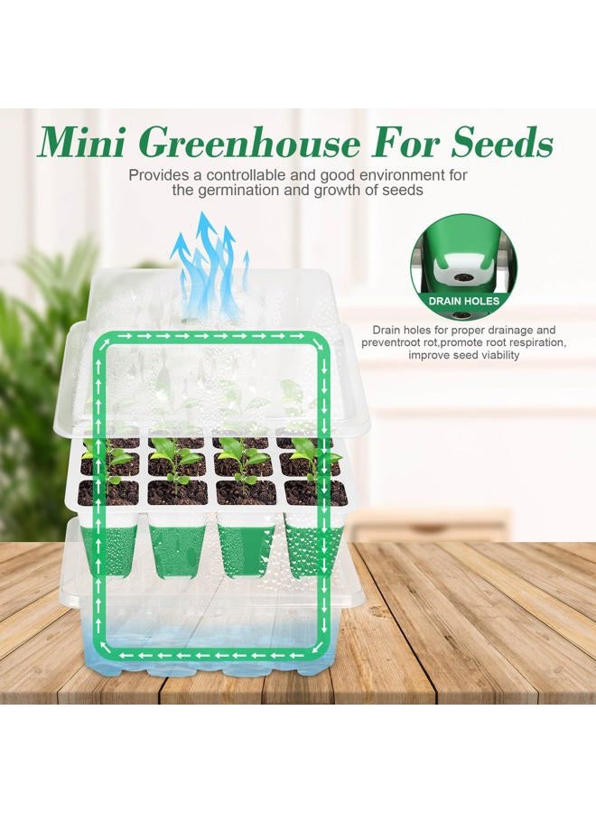 Mckanti 6 Pack Silicone Seed Starter Tray, Reusable Seed Starter Kit with Humidity Adjustable Dome, Lid and Tools for Indoor Seed Germination - Image 4