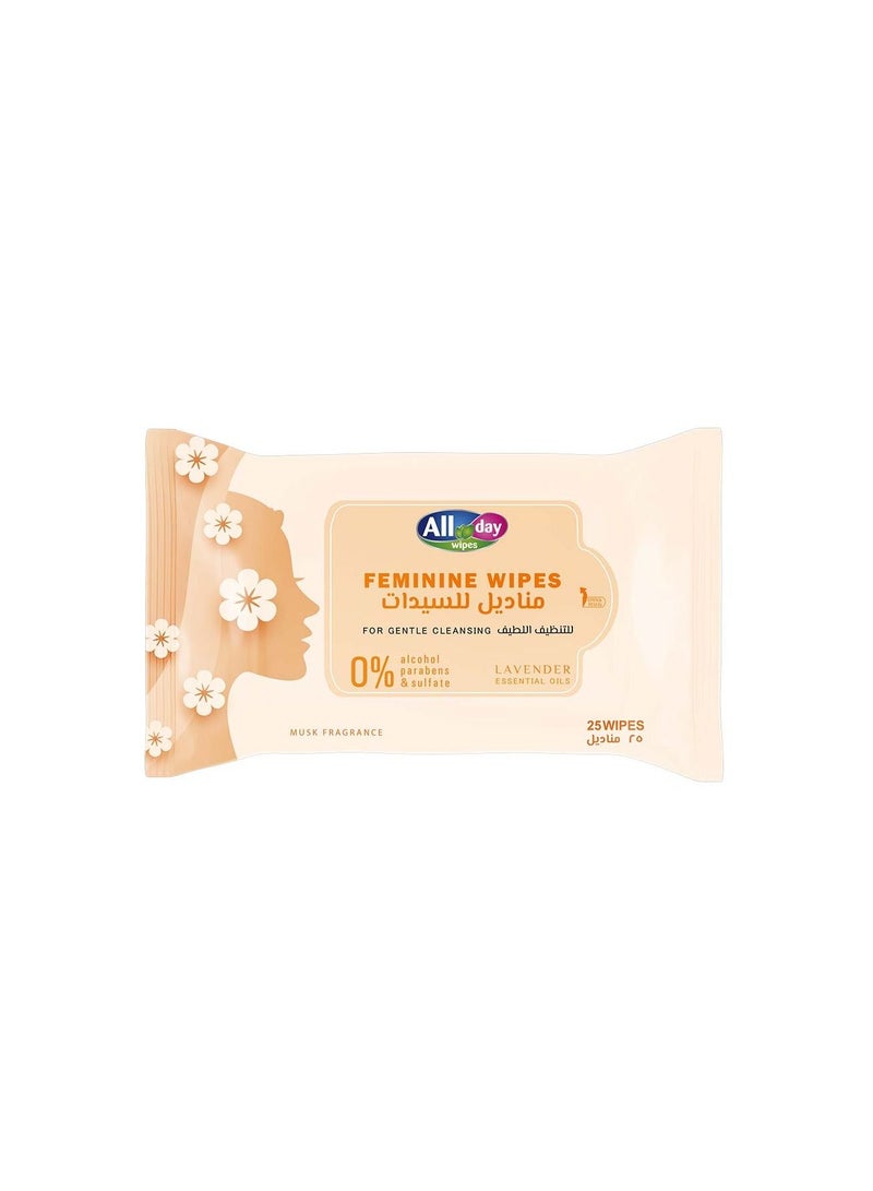 All day wipes All Day Feminine wipes 25 Sheets  - Image 1