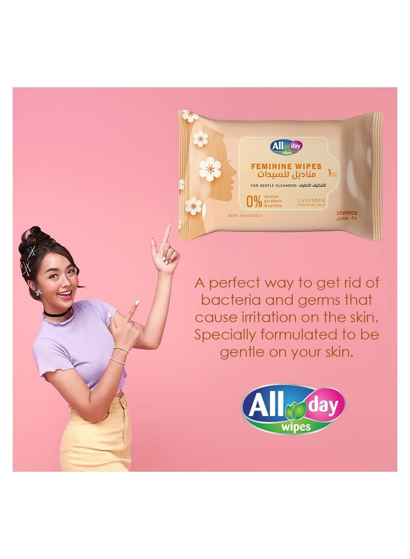 All day wipes All Day Feminine wipes 25 Sheets  - Image 3