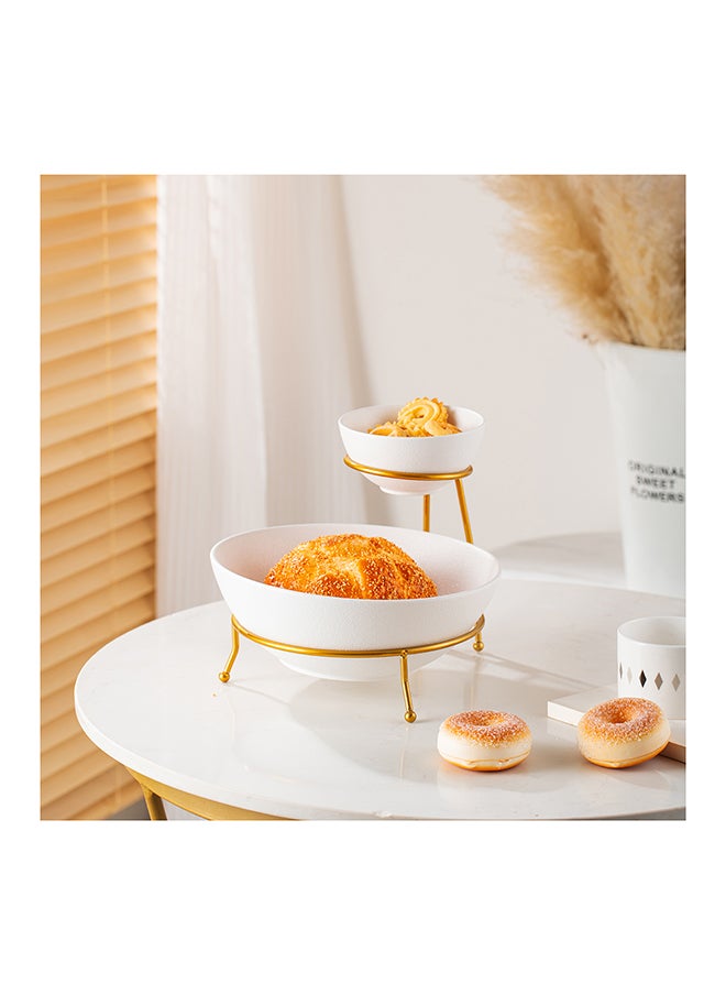 Shallow Porcelain Chip & Dip Bowl Set with Gold Stand Rack - 12cm and 24cm - pzsku/Z19769EFDE52CF62F2B43Z/45/_/1710924043/75a172fb-7289-4b78-ab66-26b58233a8f5