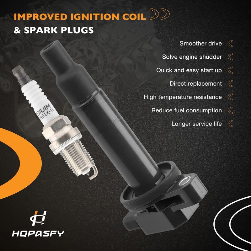 HQPASFY Ignition Coil Pack & Iridium Spark Plugs Set - Image 2