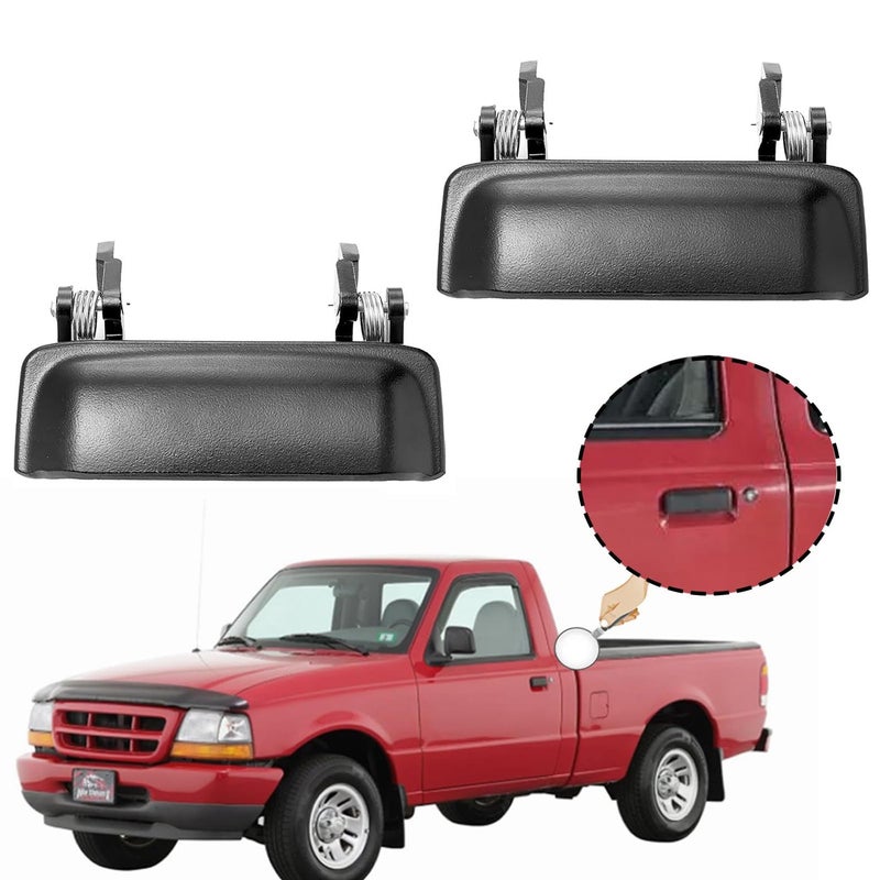 Dtomi Exterior Door Handle All Metal Front Outside Left Driver Right Black Compatible with Ford Mazda Vehicle Ranger B2300 B3000 B4000 19982011 Replace FO1310134 2L5Z1022404BAA 2PCS