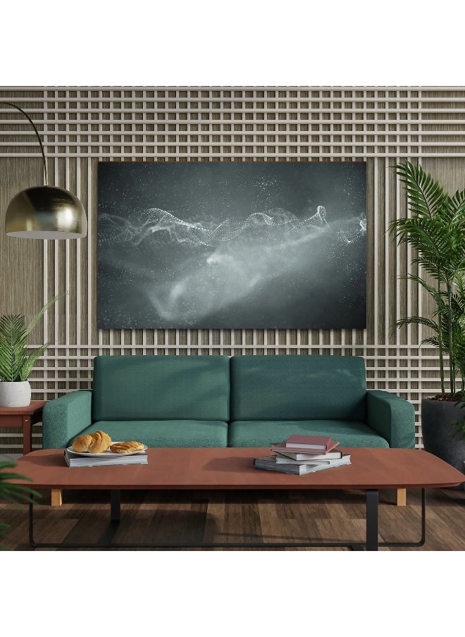 Walliv White Abstract Pattern Canvas Paintings For Your Walls 150x100 cm.  - Image 1