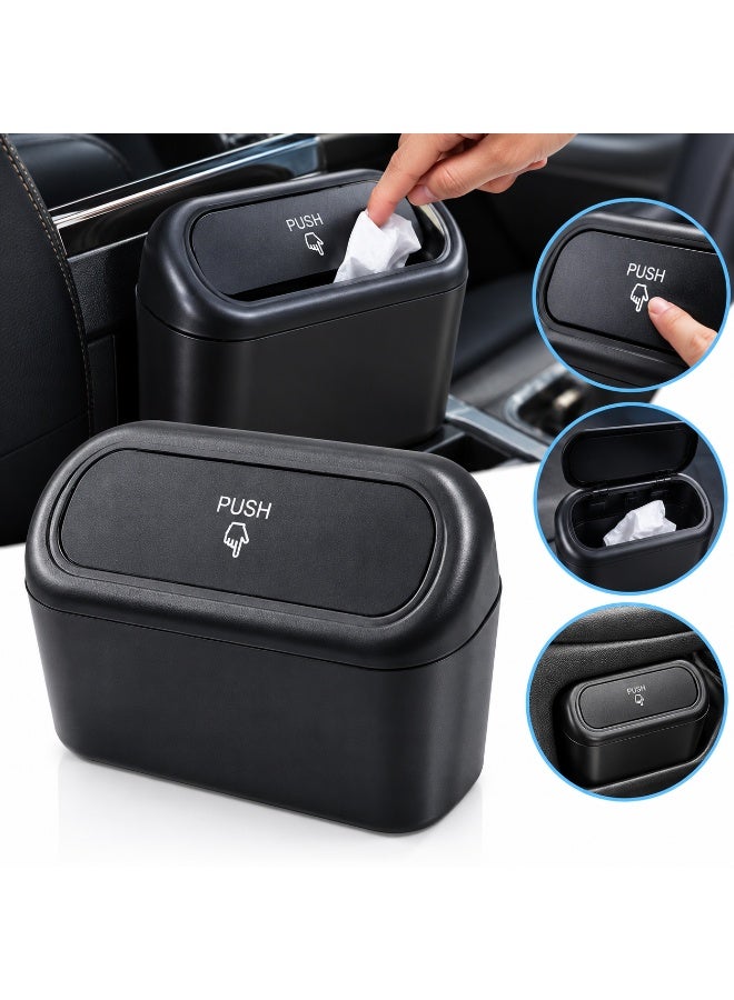 Alayjah Car Trash Bin with Push Lid, Compact Mini Car Garbage Can, Leakproof & Easy to Clean, Portable Auto Waste Bin for Center Console, Door Pocket, Cup Holder & Back Seat 40100200 - Image 1