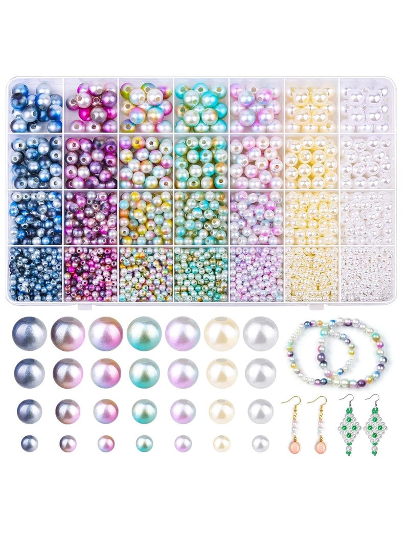 سيلكفكس 2200PCS لؤلؤة الخرز ، 4/6/8 / 10mm لؤلؤة فضفاضة للحرف اليدوية مع ثقوب لصنع المجوهرات - Image 1