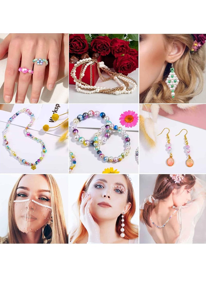 سيلكفكس 2200PCS لؤلؤة الخرز ، 4/6/8 / 10mm لؤلؤة فضفاضة للحرف اليدوية مع ثقوب لصنع المجوهرات - Image 2