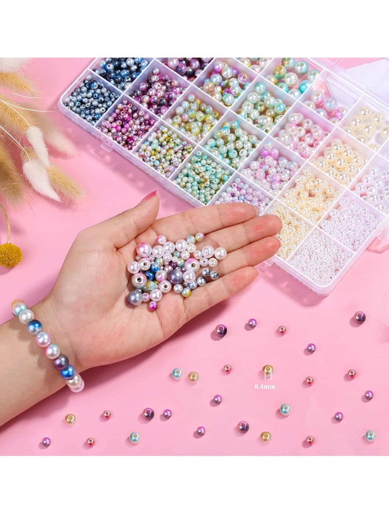 سيلكفكس 2200PCS لؤلؤة الخرز ، 4/6/8 / 10mm لؤلؤة فضفاضة للحرف اليدوية مع ثقوب لصنع المجوهرات - Image 3